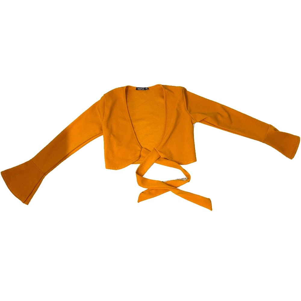 Yellow Tie Front cropped top